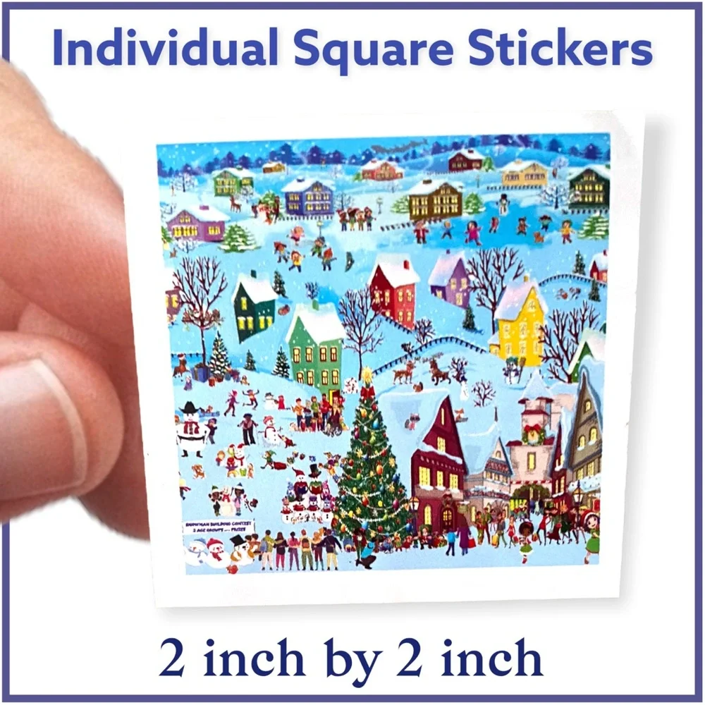100 (2x2 Inch) Square Stickers, Christmas, High Gloss, Thank You, PRICE IS FIRM - Picture 1 of 1